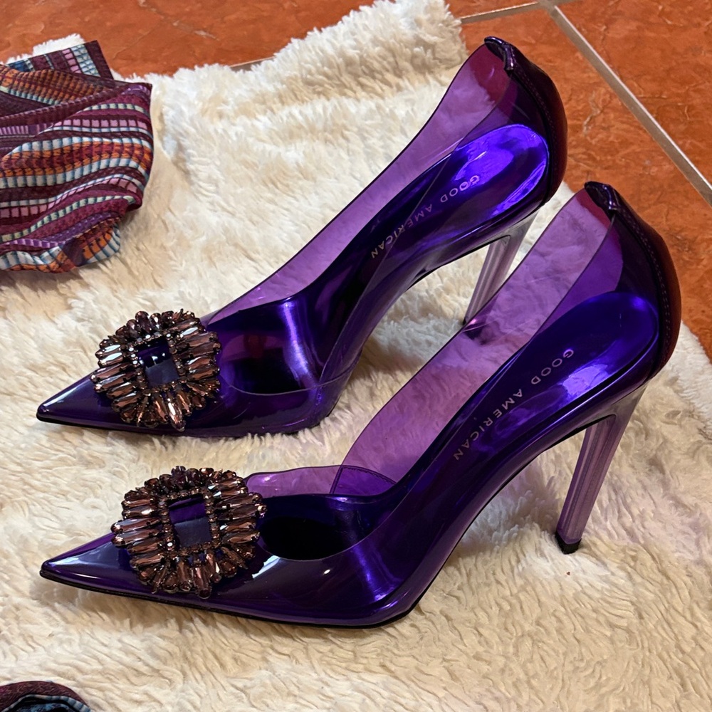 Good American Purple Women's Heels size 37 1/2 - Picture 3 of 7